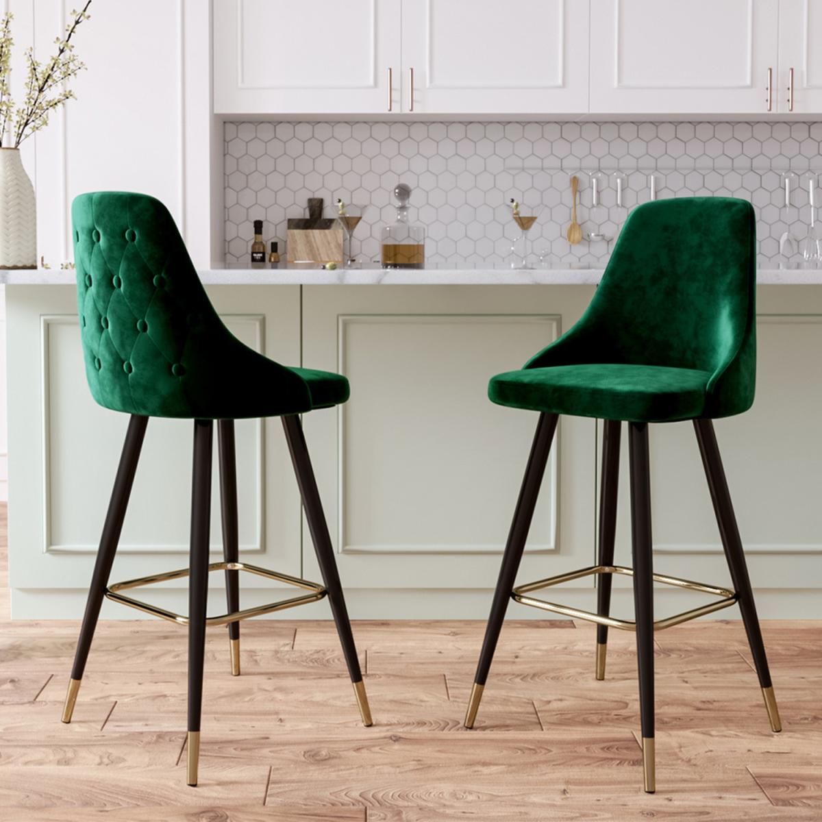 Upholstered Stool - Green – image 2