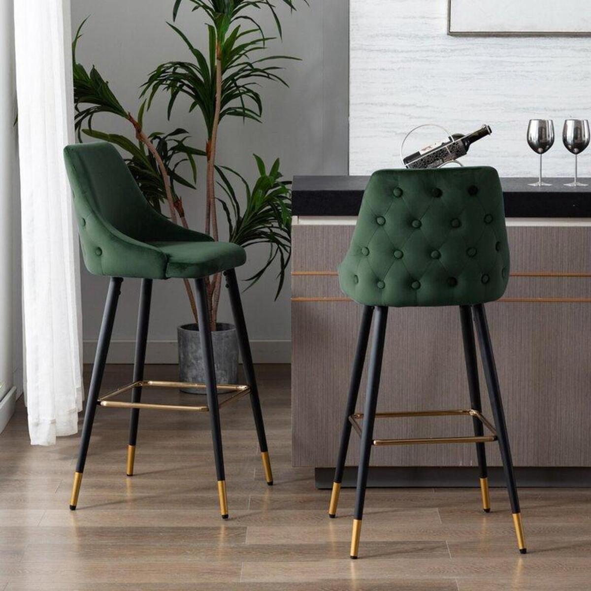 Upholstered Stool - Green – image 1