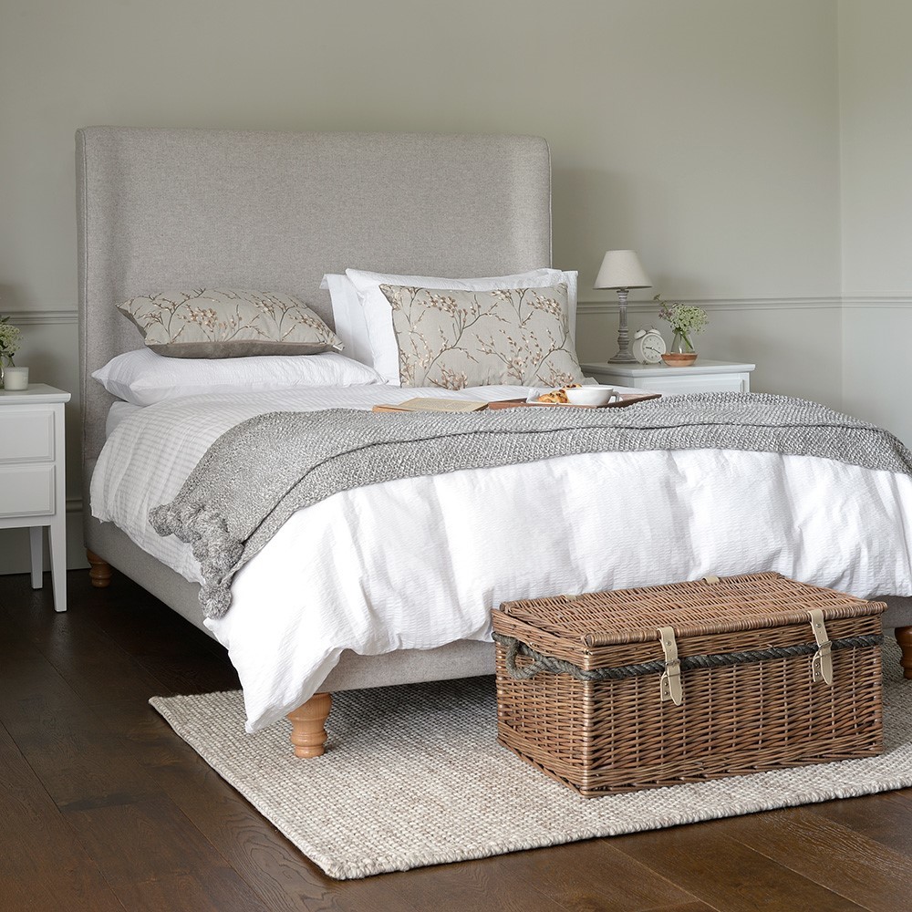 Laurie Upholstered 4ft 6" Double Bed - Oatmeal – image 2