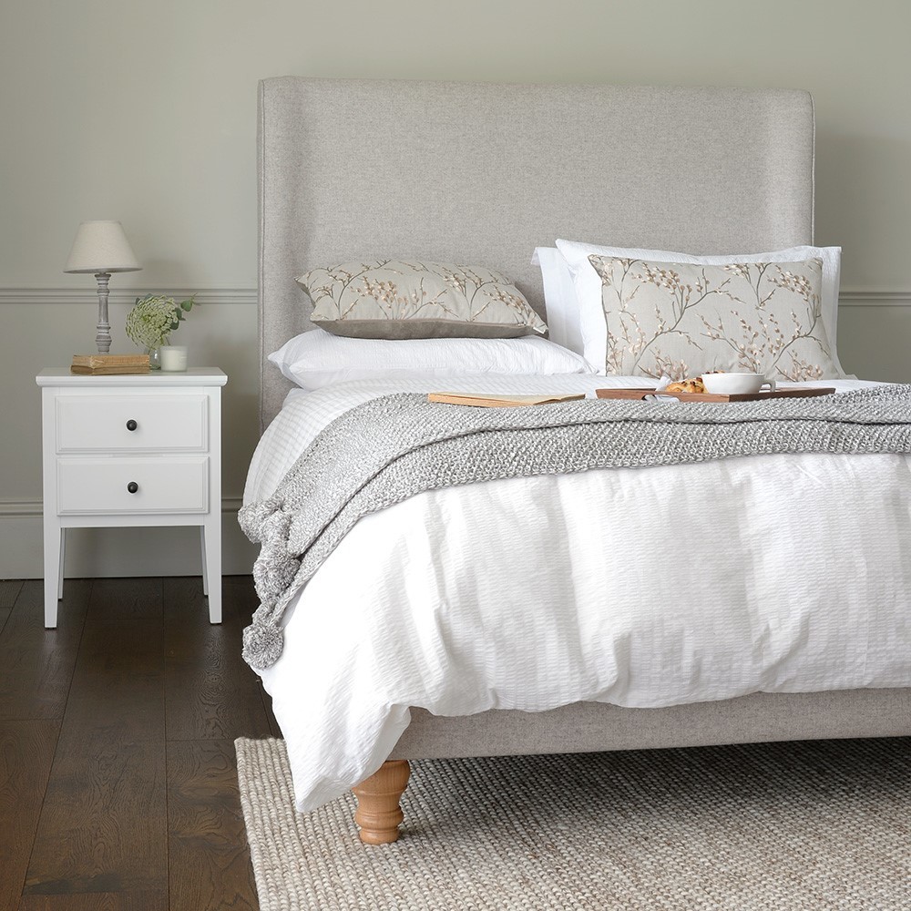Laurie Upholstered 4ft 6" Double Bed - Oatmeal – image 3