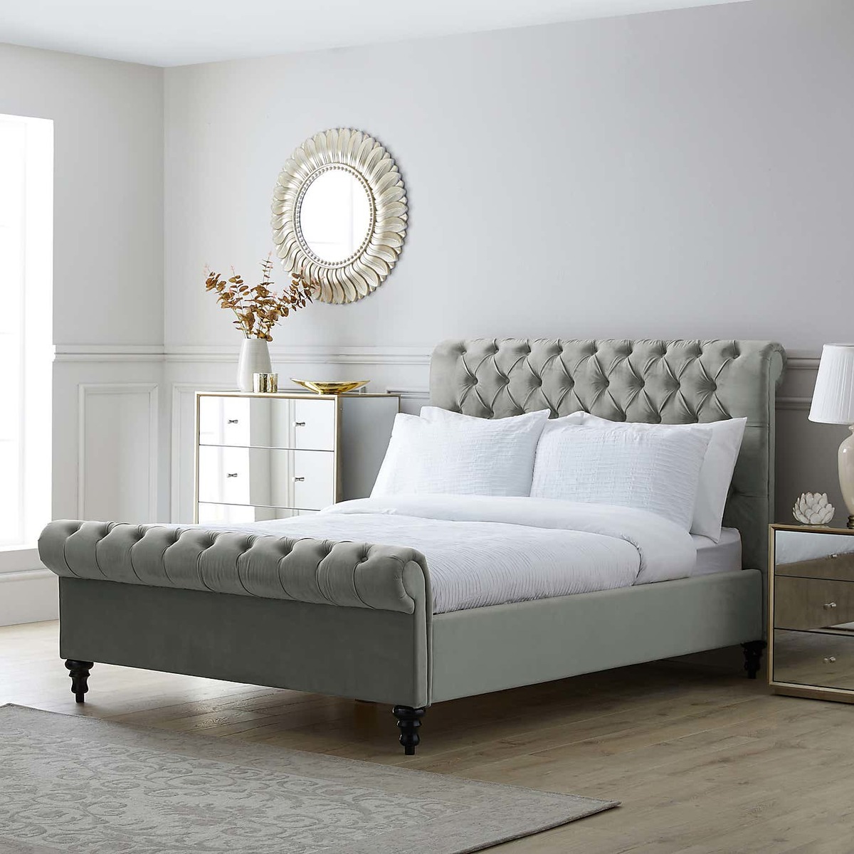 Classic Chesterfield Bed - Grey Grey – image 3