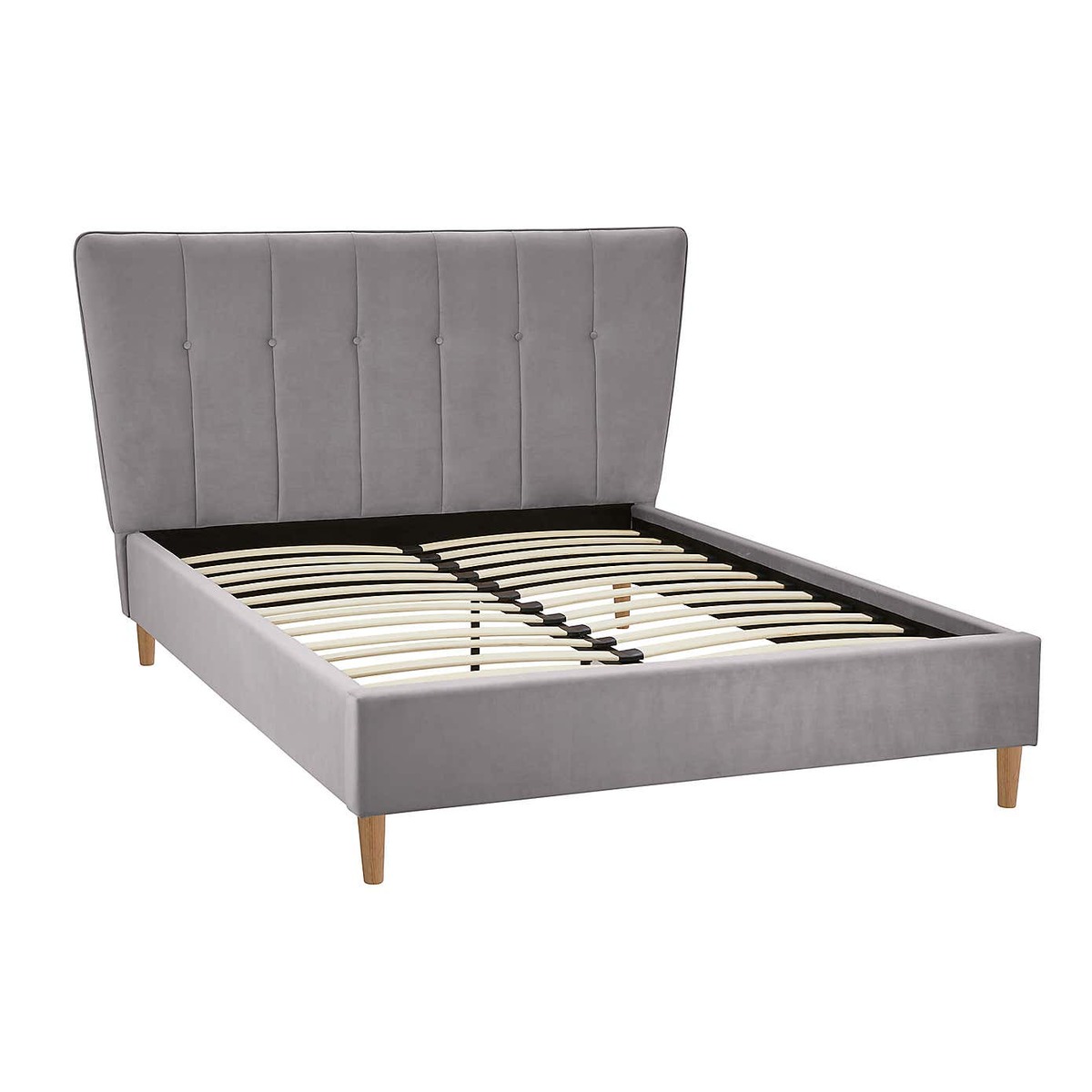 Isla Velvet Bed Frame - Light Grey Light Grey Isla – image 3