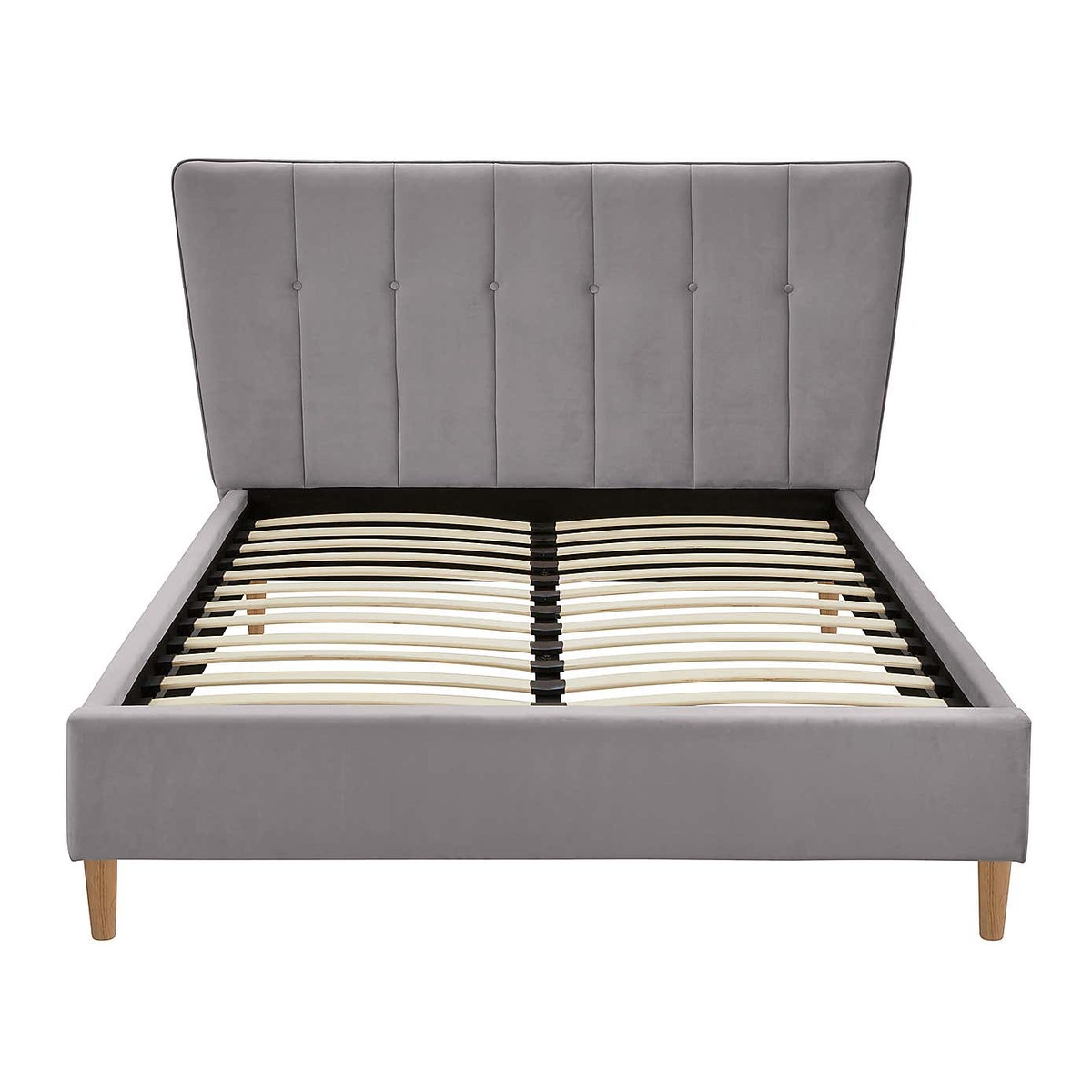 Isla Velvet Bed Frame - Light Grey Light Grey Isla – image 4