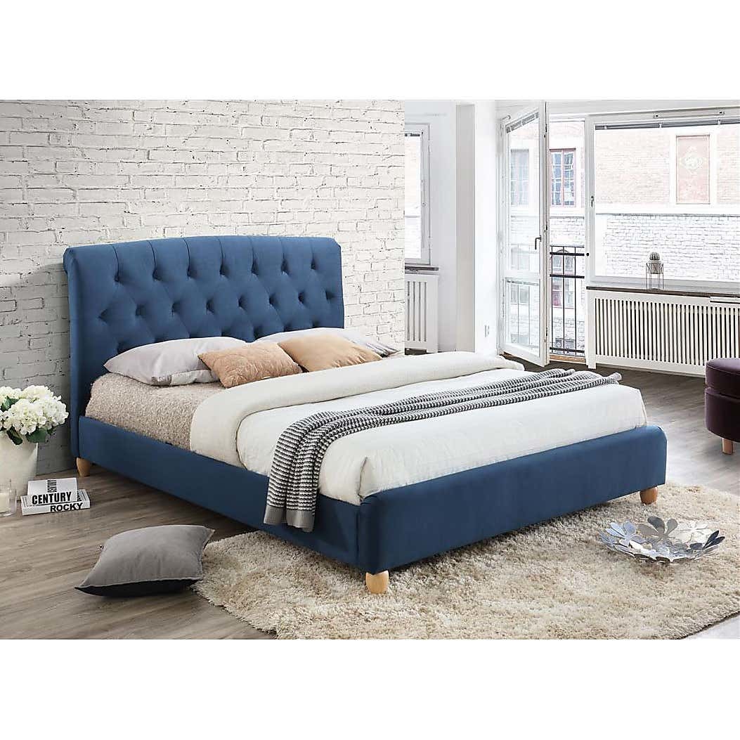 Brompton Fabric Bed Frame Blue – image 3