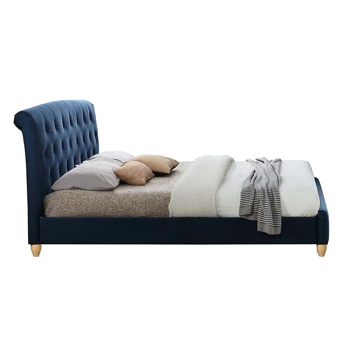 Brompton Fabric Bed Frame Blue – image 4