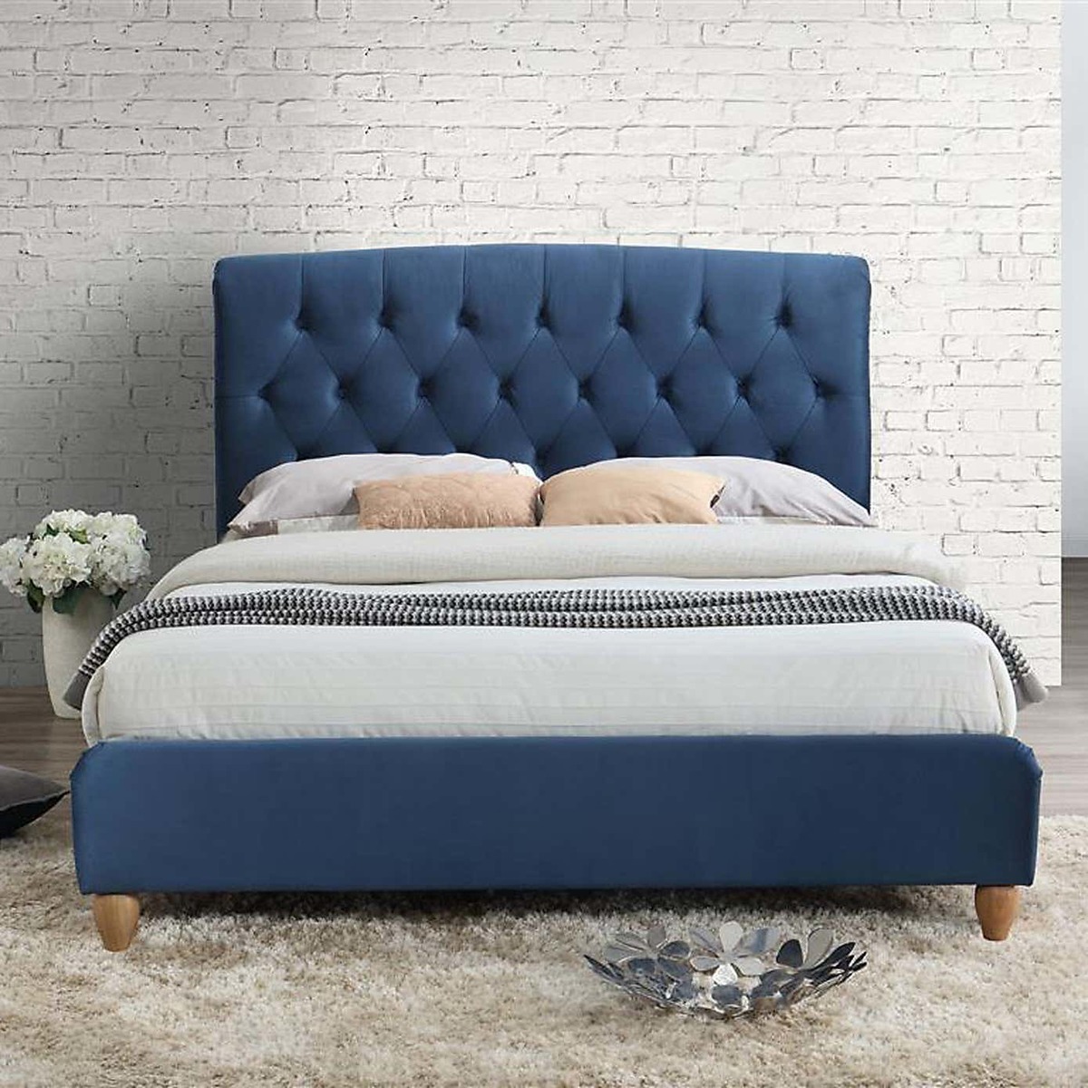 Brompton Fabric Bed Frame Blue – image 6