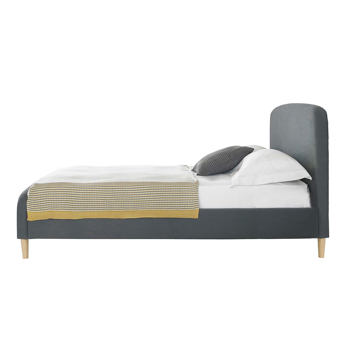 Barci Dark Grey Fabric Bed Frame Charcoal – image 5
