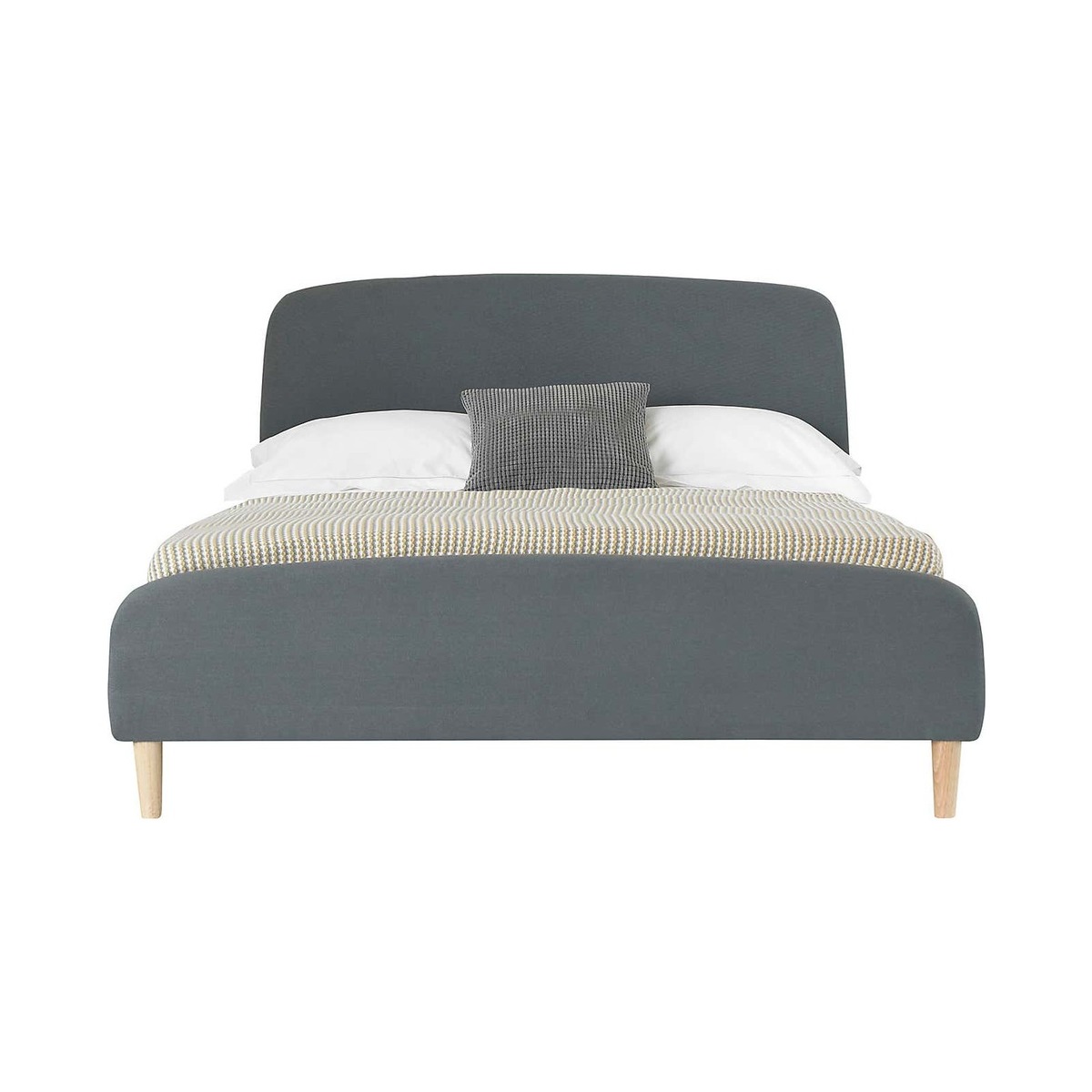 Barci Dark Grey Fabric Bed Frame Charcoal – image 2