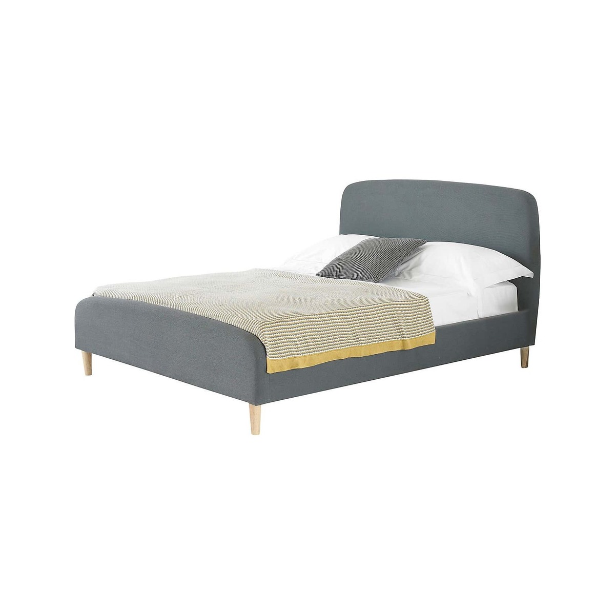 Barci Dark Grey Fabric Bed Frame Charcoal – image 1