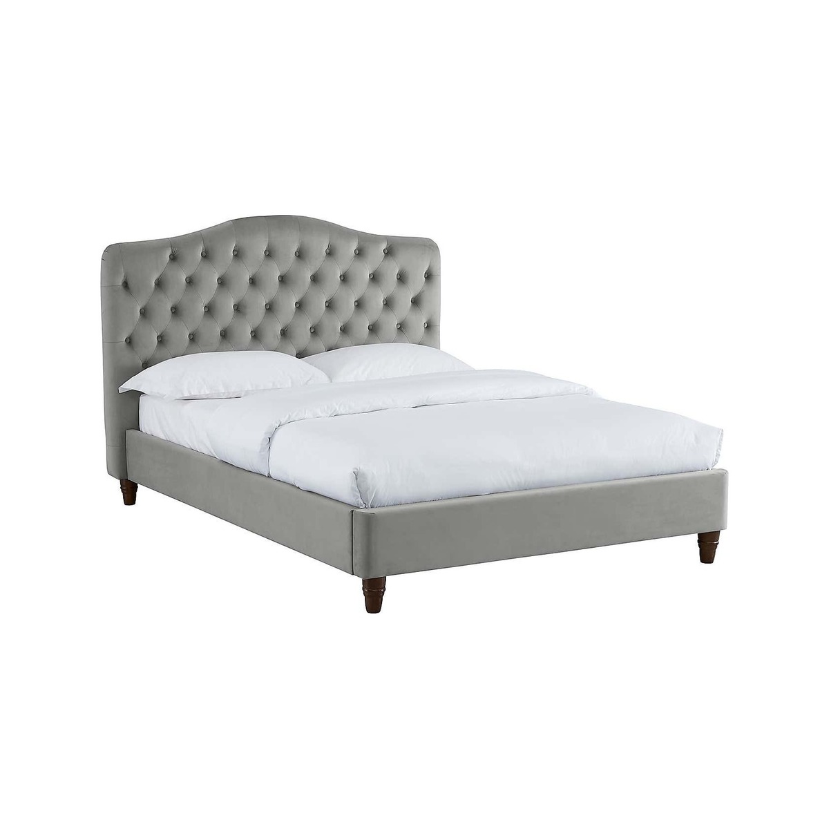 Sorrento Velvet Bed Frame - Silver Silver – image 1