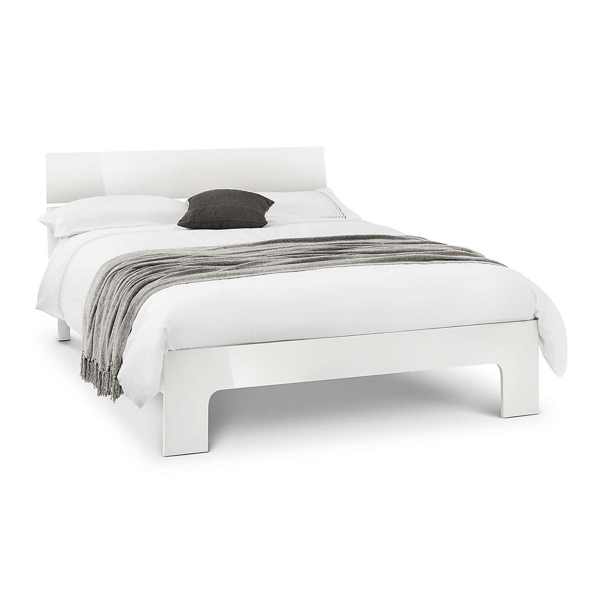 Manhattan High Gloss Bedstead White – image 2
