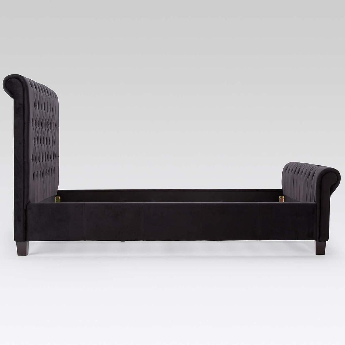 Orbit Black Velvet Upholstered Bedstead Black – image 5