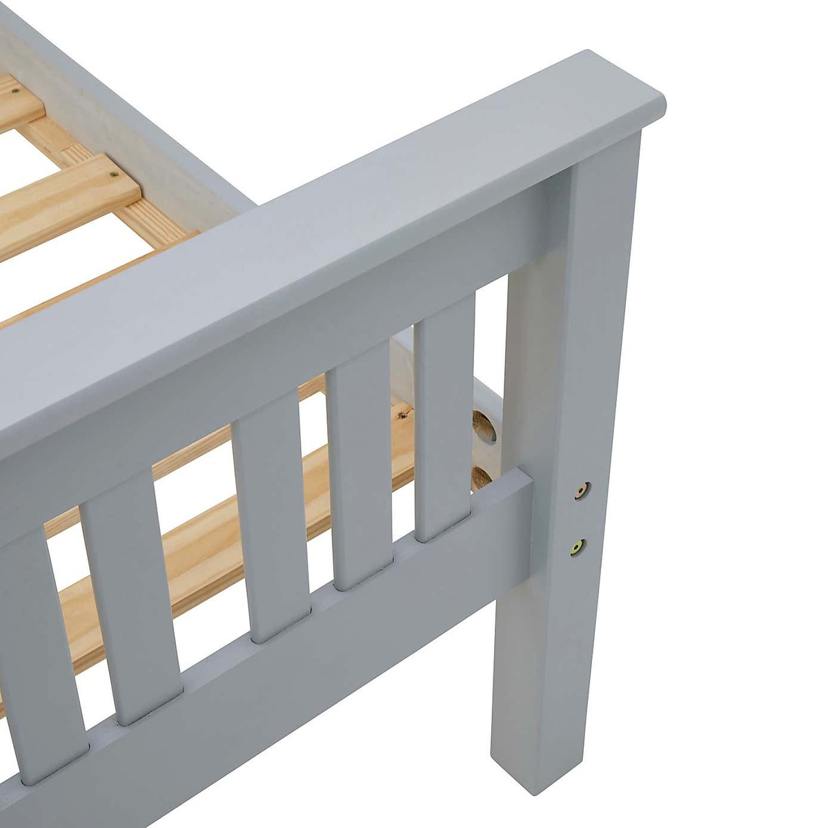 Shaker Style Wooden Bed - Grey Grey – image 3