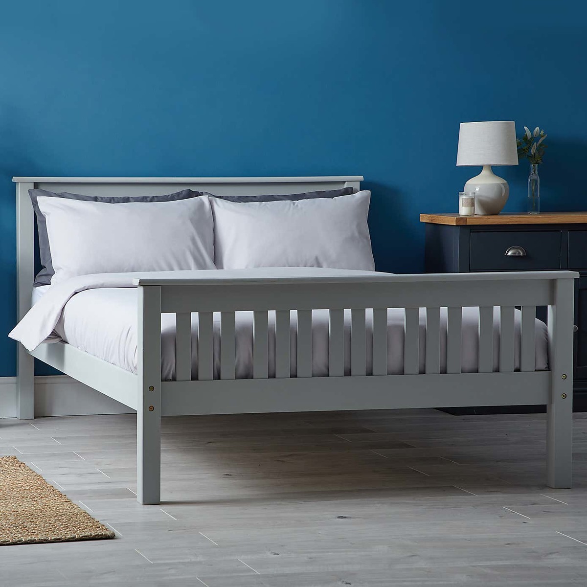 Shaker Style Wooden Bed - Grey Grey – image 5
