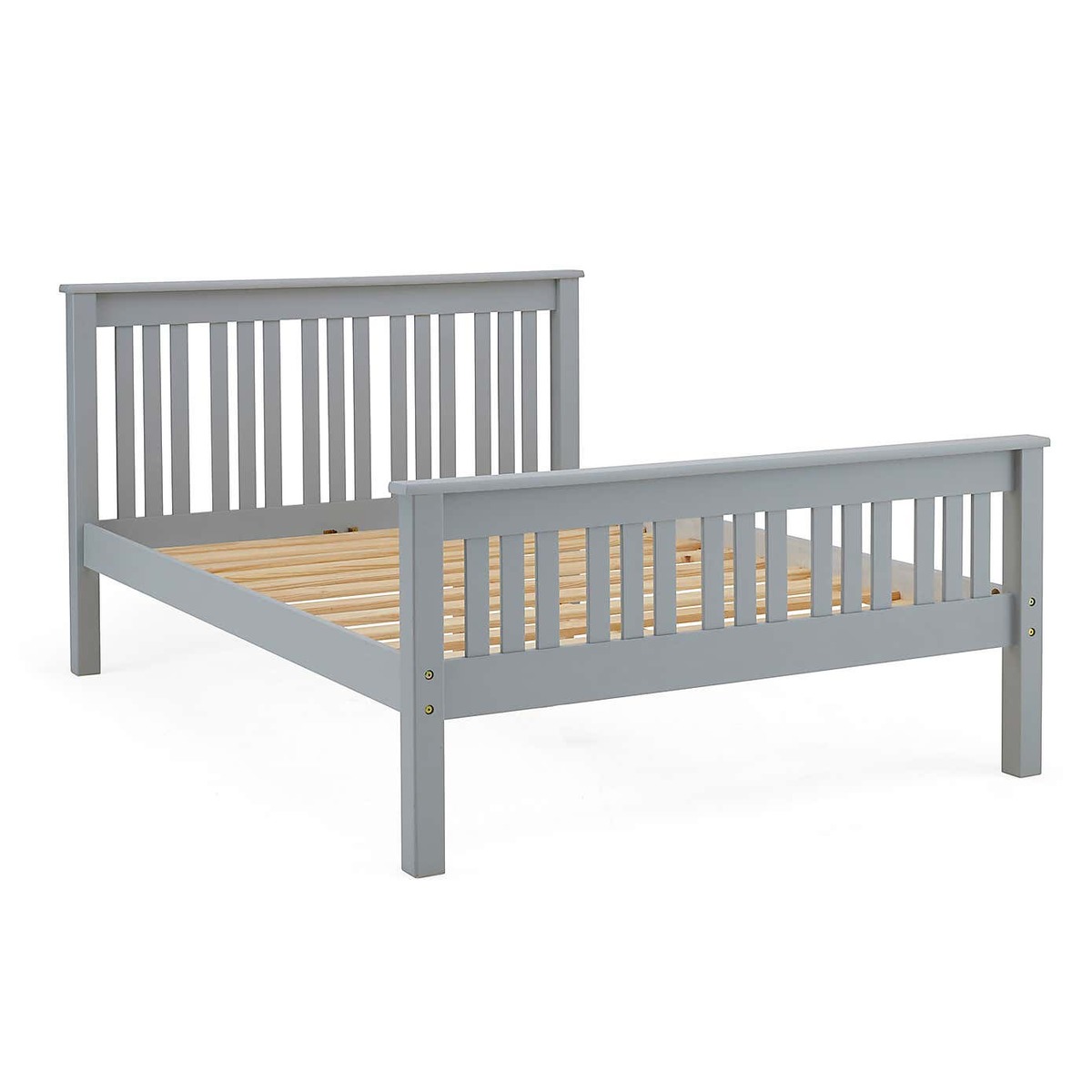 Shaker Style Wooden Bed - Grey Grey – image 6