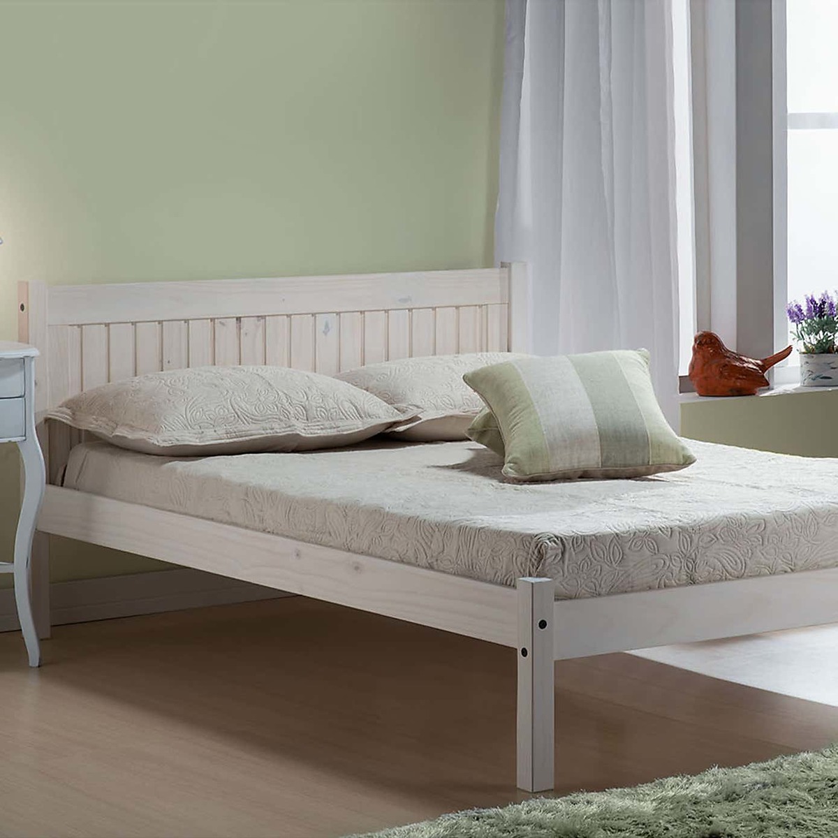 Rio Whitewash Bedstead White – image 2
