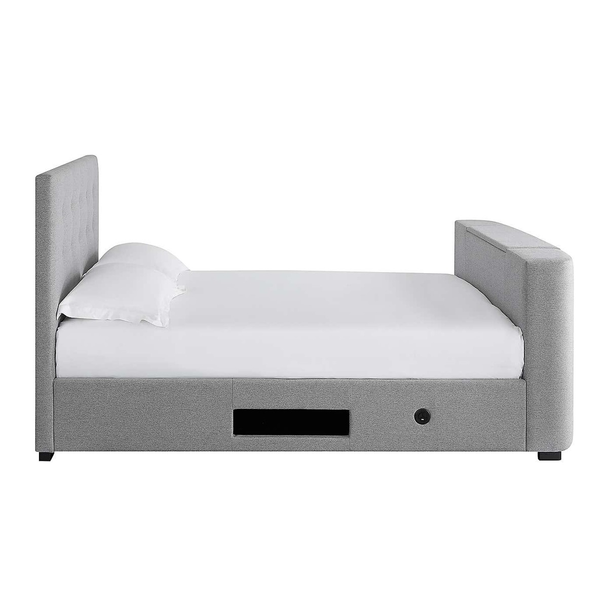 Mayfair Fabric TV Bed Frame Grey – image 7