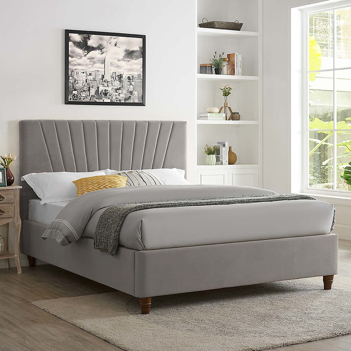 Lexie Velvet Bed Frame - Silver Silver – image 4
