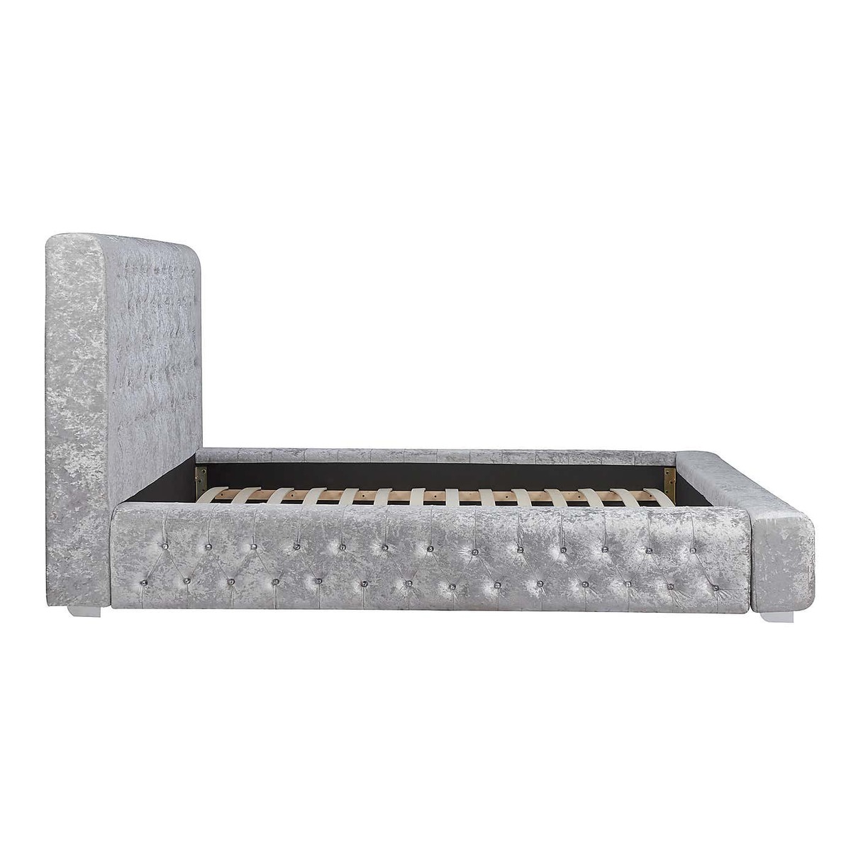 Grande Crushed Velvet Bed Grey – image 6