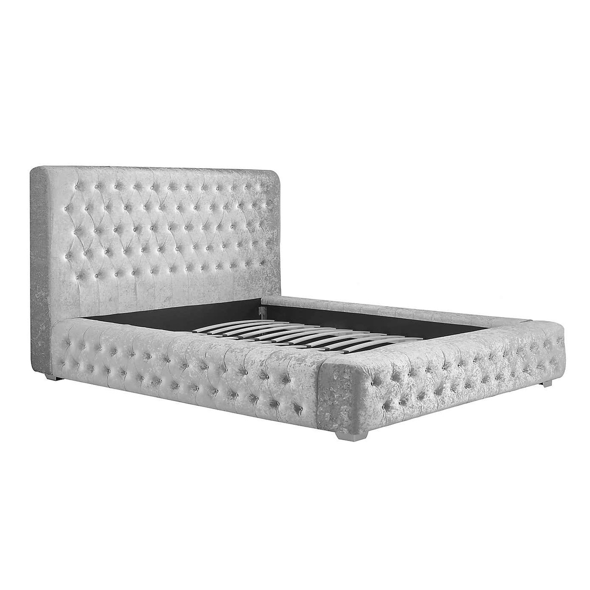 Grande Crushed Velvet Bed Grey – image 7