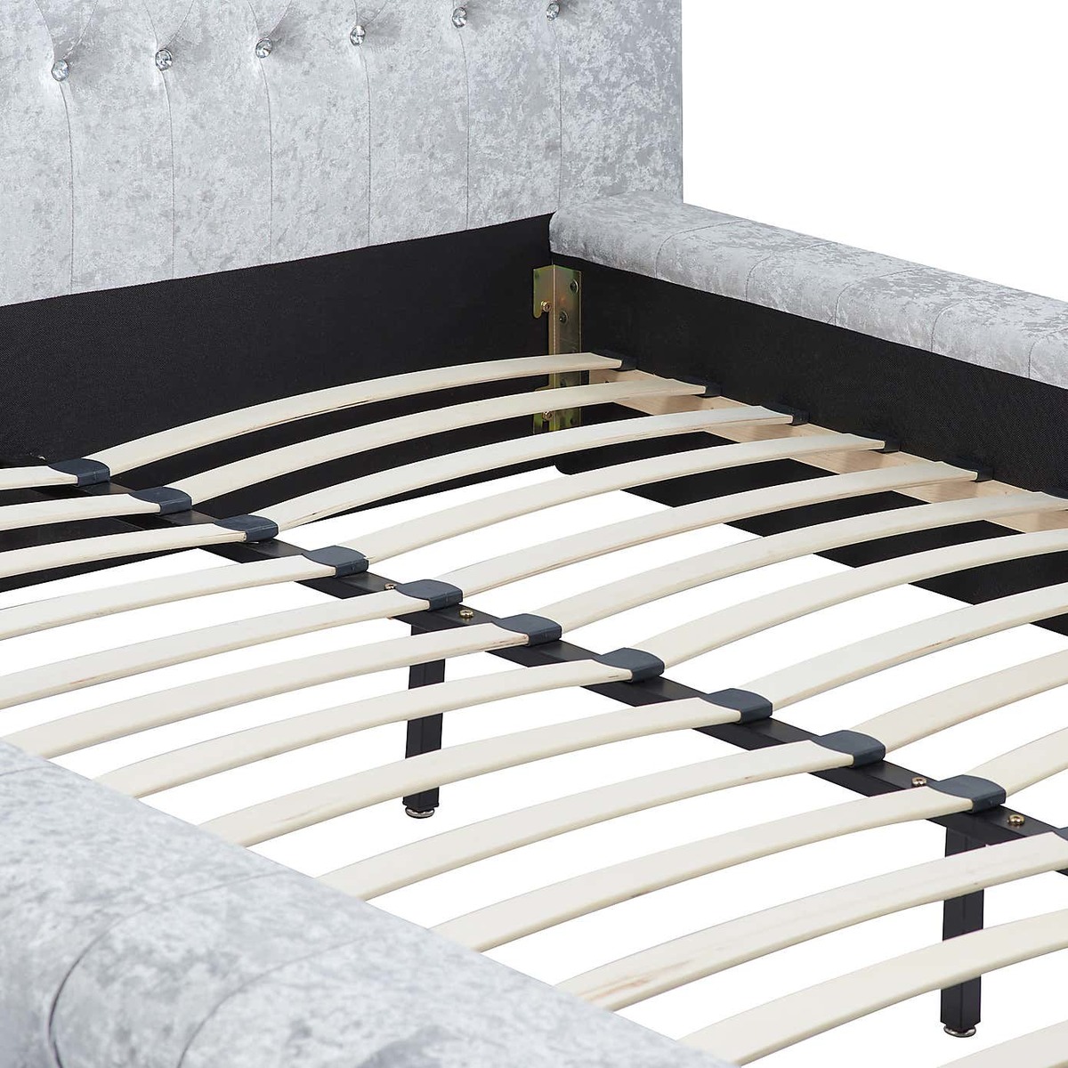 Grande Crushed Velvet Bed Grey – image 10