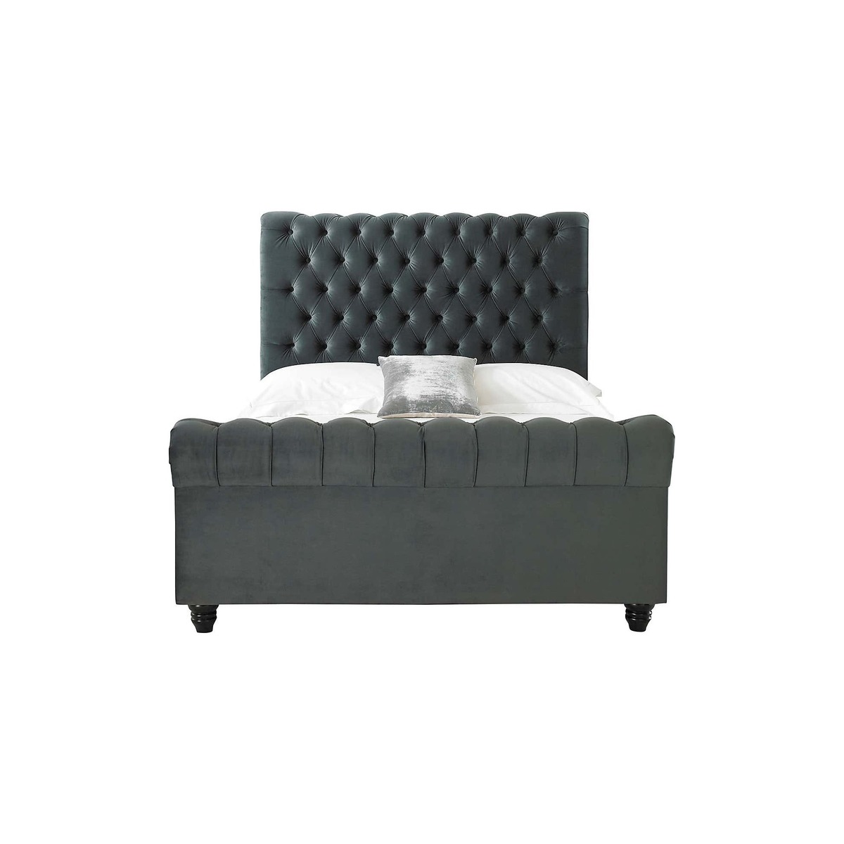 Paris Scrolled Bed Frame Dark Grey – image 2