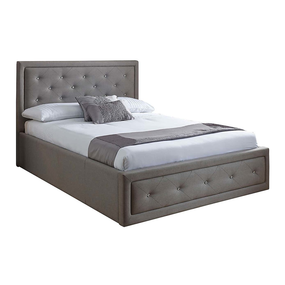 Hollywood Fabric Ottoman Bed Grey – image 2