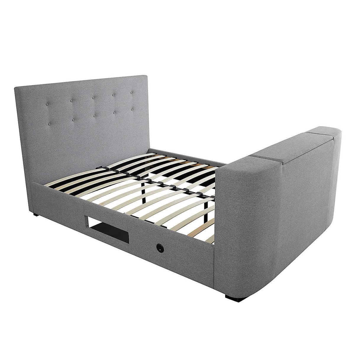 Mayfair Fabric TV Bed Frame Grey – image 8