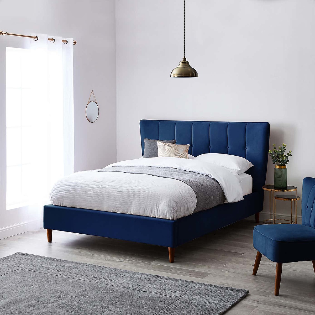 Isla Velvet Bed Frame - Midnight Blue – image 2