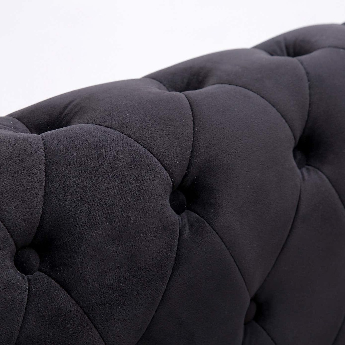 Orbit Black Velvet Upholstered Bedstead Black – image 2