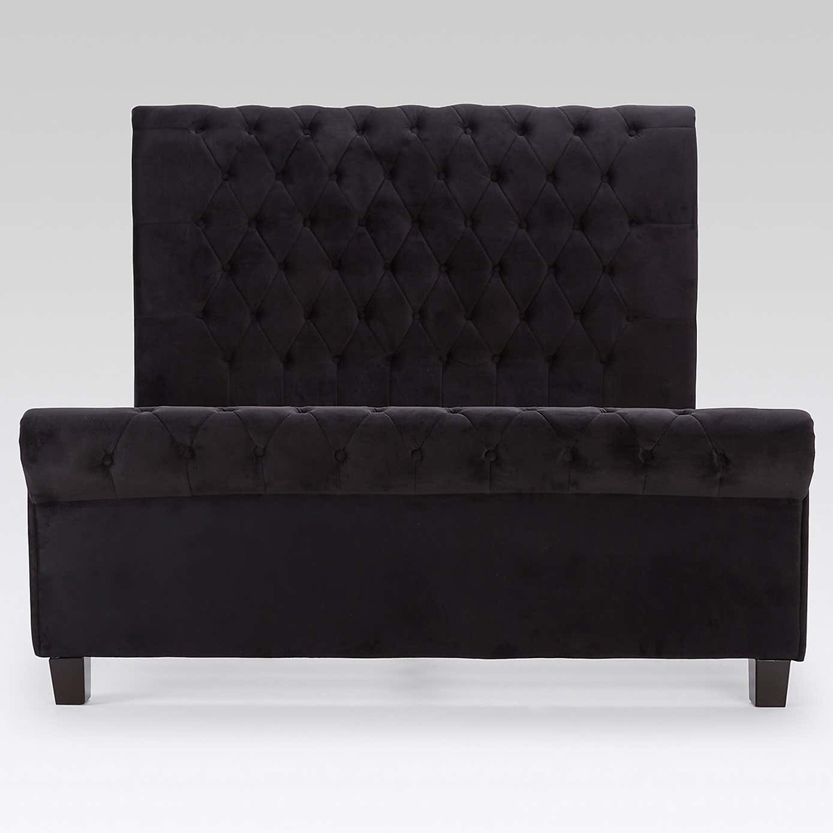 Orbit Black Velvet Upholstered Bedstead Black – image 4