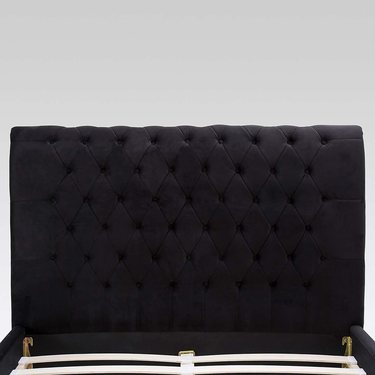 Orbit Black Velvet Upholstered Bedstead Black – image 8