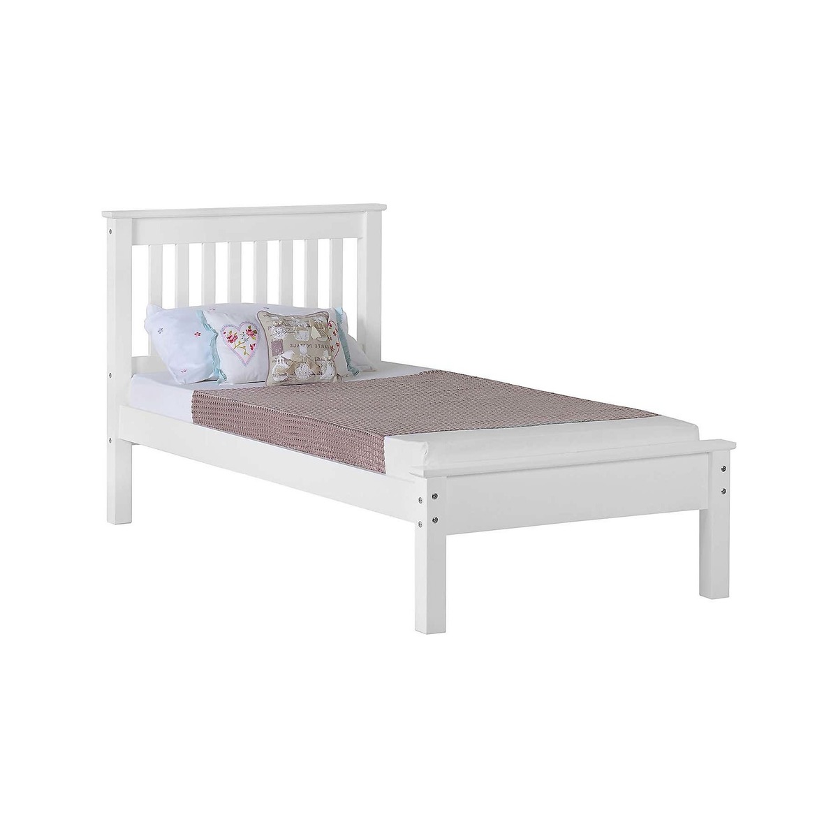 Monaco White Low Foot End Bedstead White