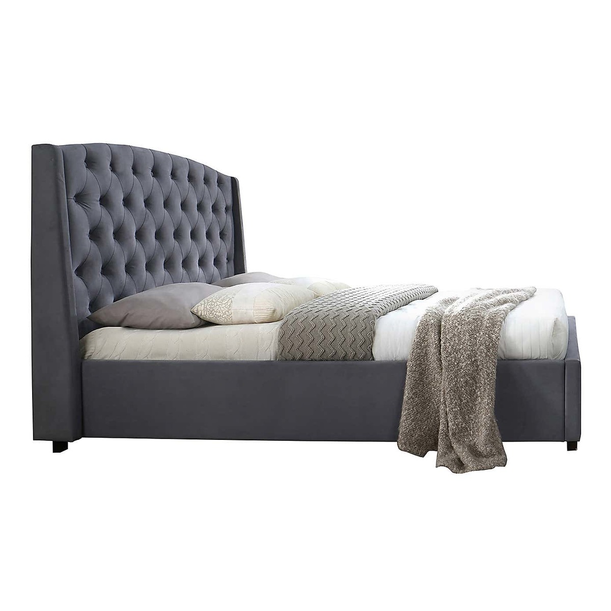 Balmoral Velvet Bed Frame Grey – image 3