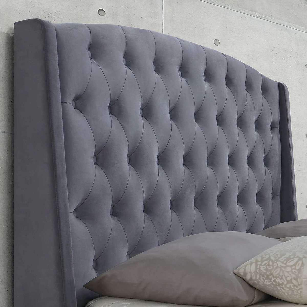 Balmoral Velvet Bed Frame Grey – image 7