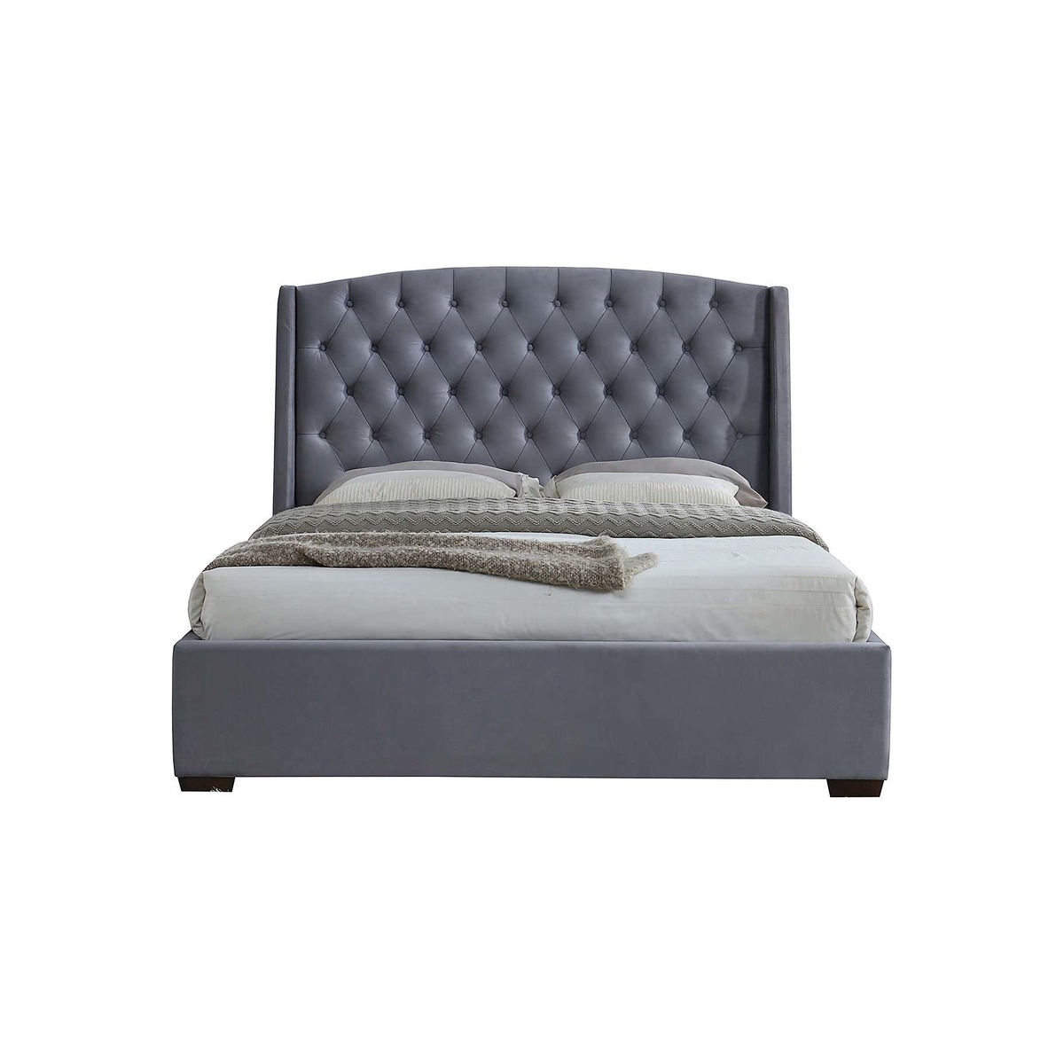 Balmoral Velvet Bed Frame Grey – image 2