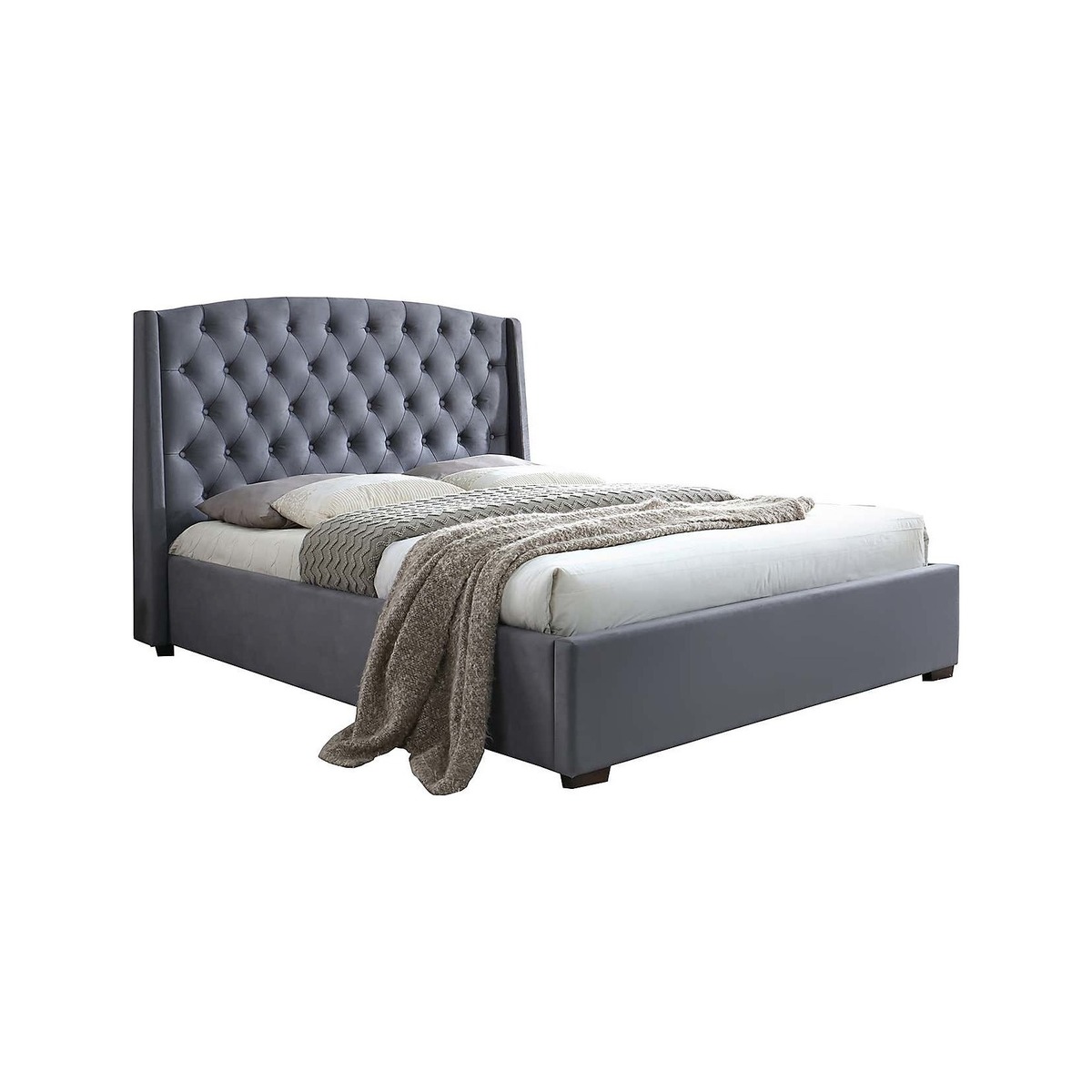 Balmoral Velvet Bed Frame Grey – image 1