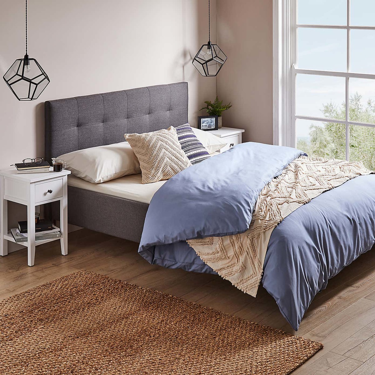 Modern Upholstered Bed - Dark Grey Dark Grey – image 3