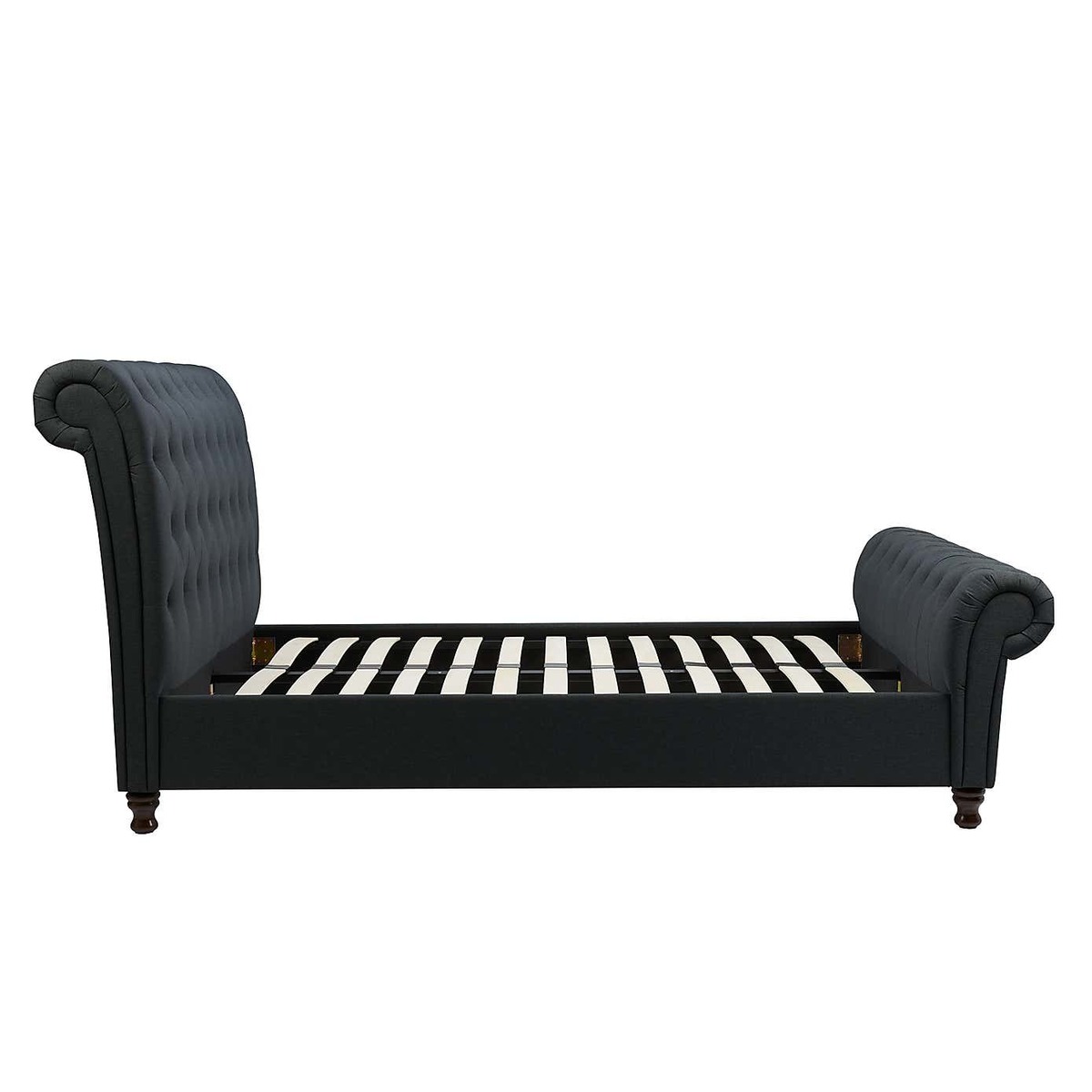Castello Charcoal Sleigh Fabric Bed Frame Black – image 8