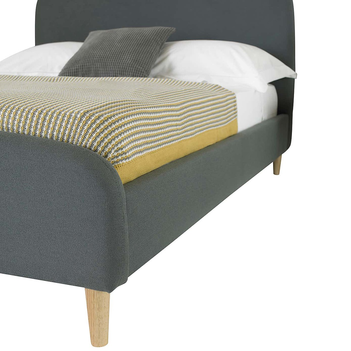 Barci Dark Grey Fabric Bed Frame Charcoal – image 6