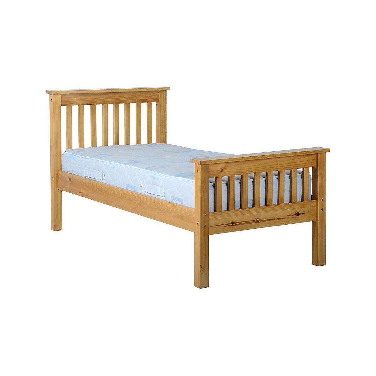 Monaco Waxed Wooden Bedstead Brown