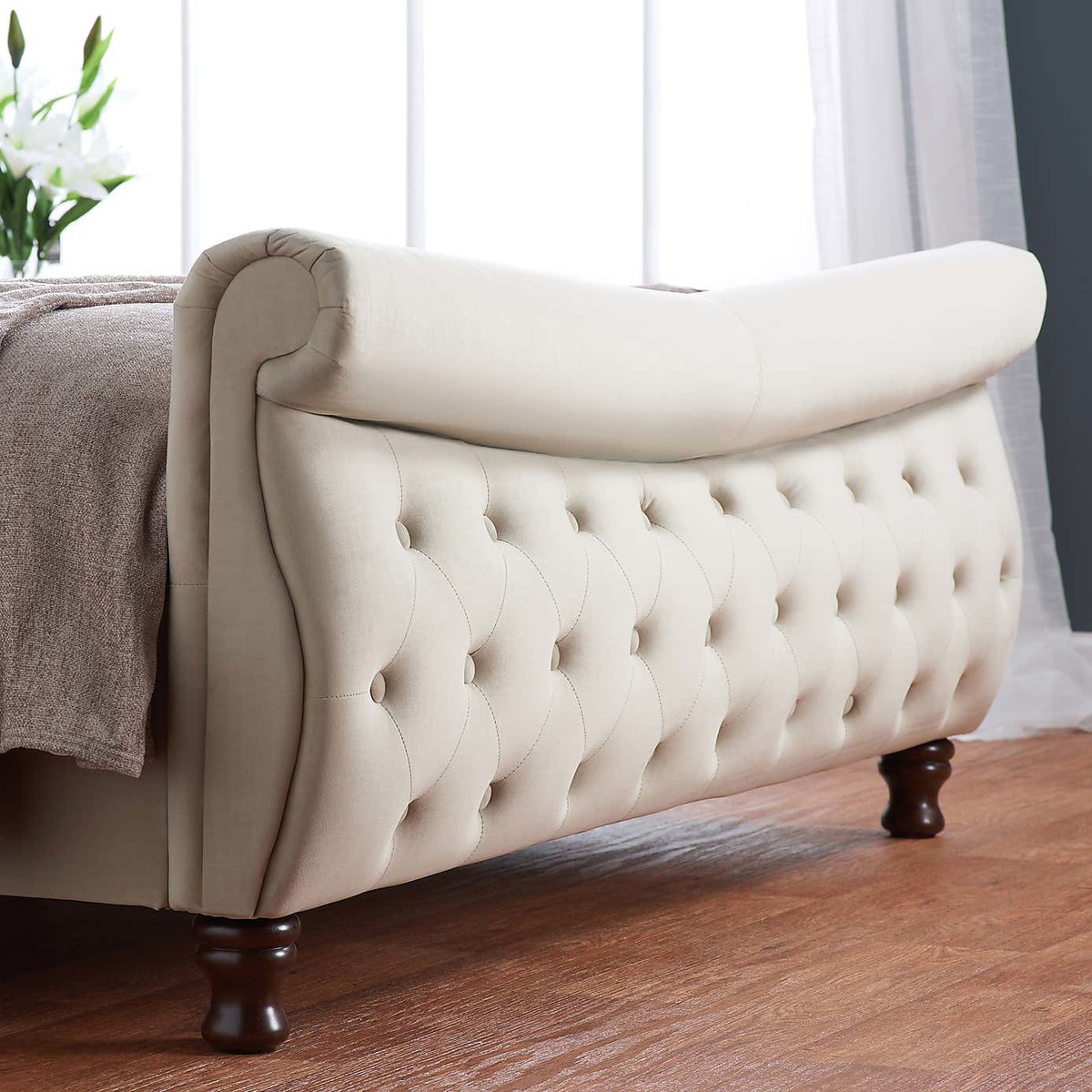 Copenhagen Fabric Bed Frame Warm Stone – image 3