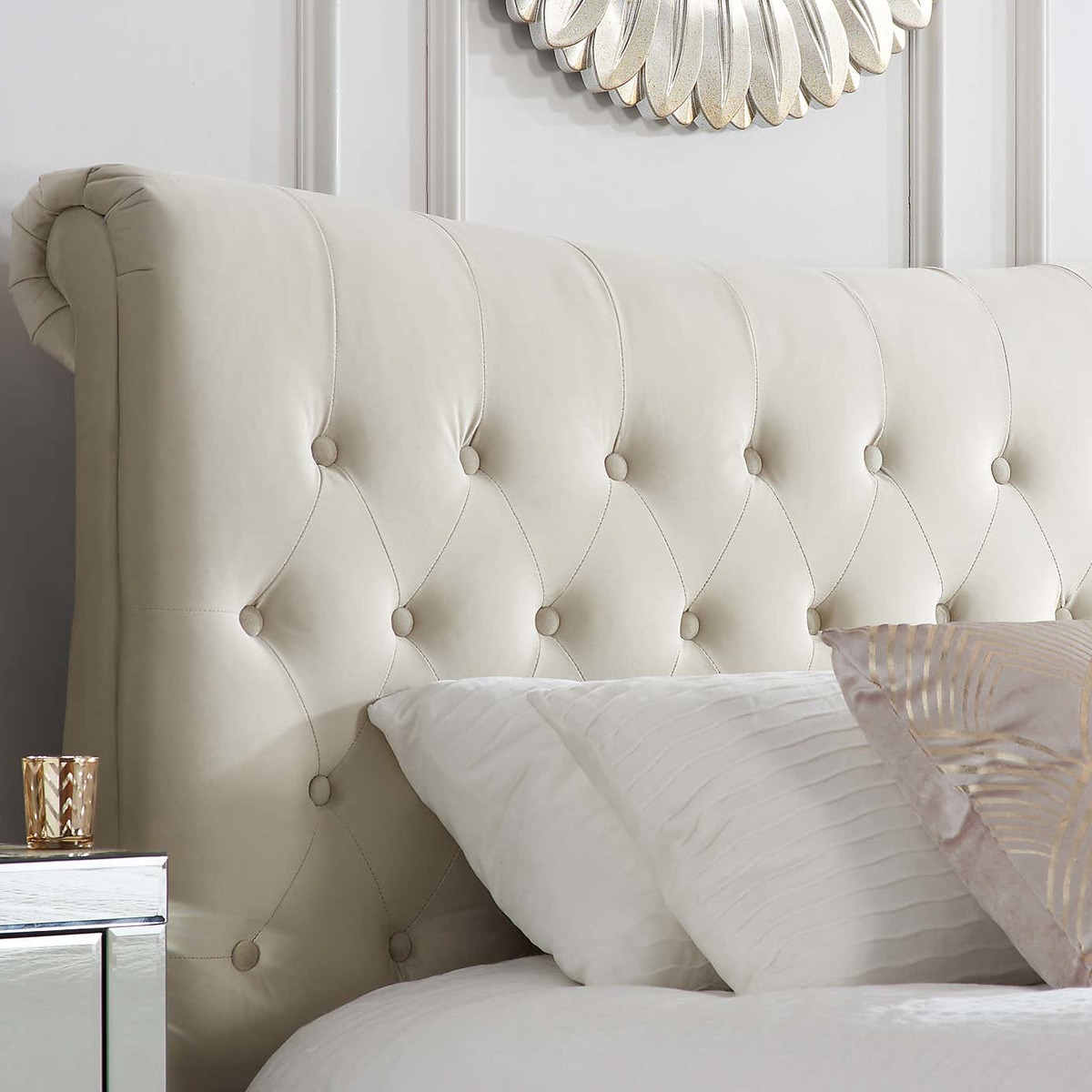 Copenhagen Fabric Bed Frame Warm Stone – image 6
