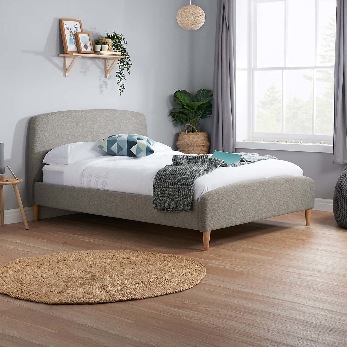 Quebec Fabric Bed Frame Grey – image 3