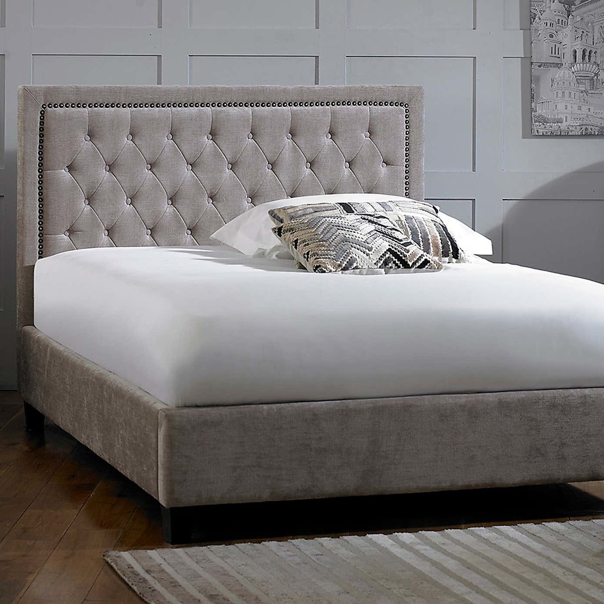 Rhea Mink Velvet Bedstead Black – image 3