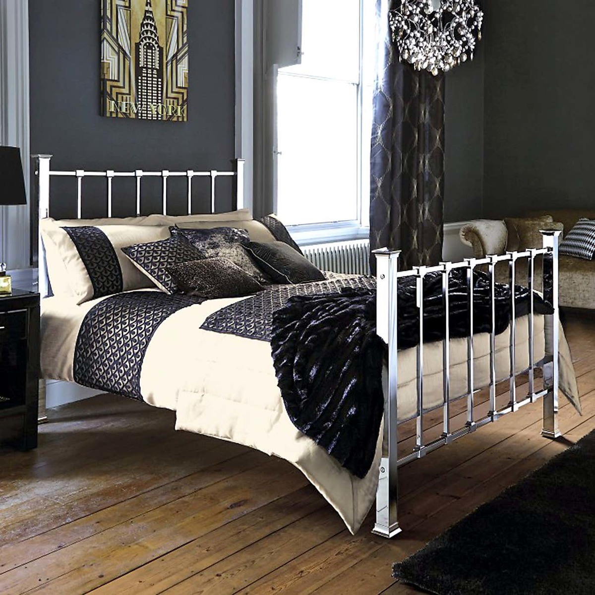 Luca Nickel Bedstead Matt Silver – image 3