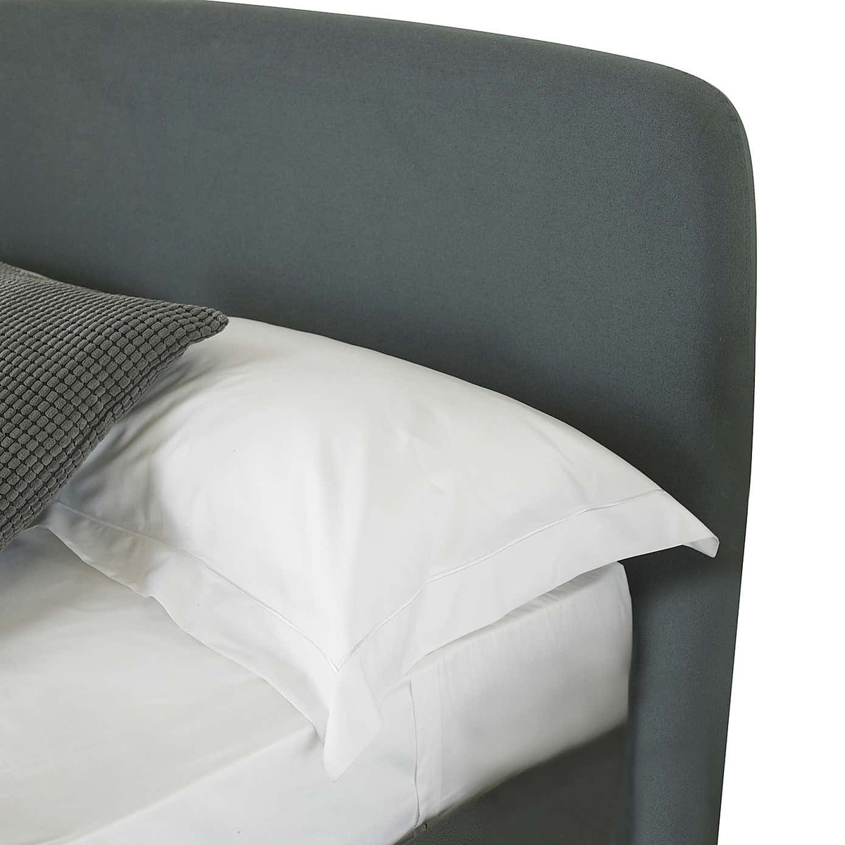 Barci Dark Grey Fabric Bed Frame Charcoal – image 7