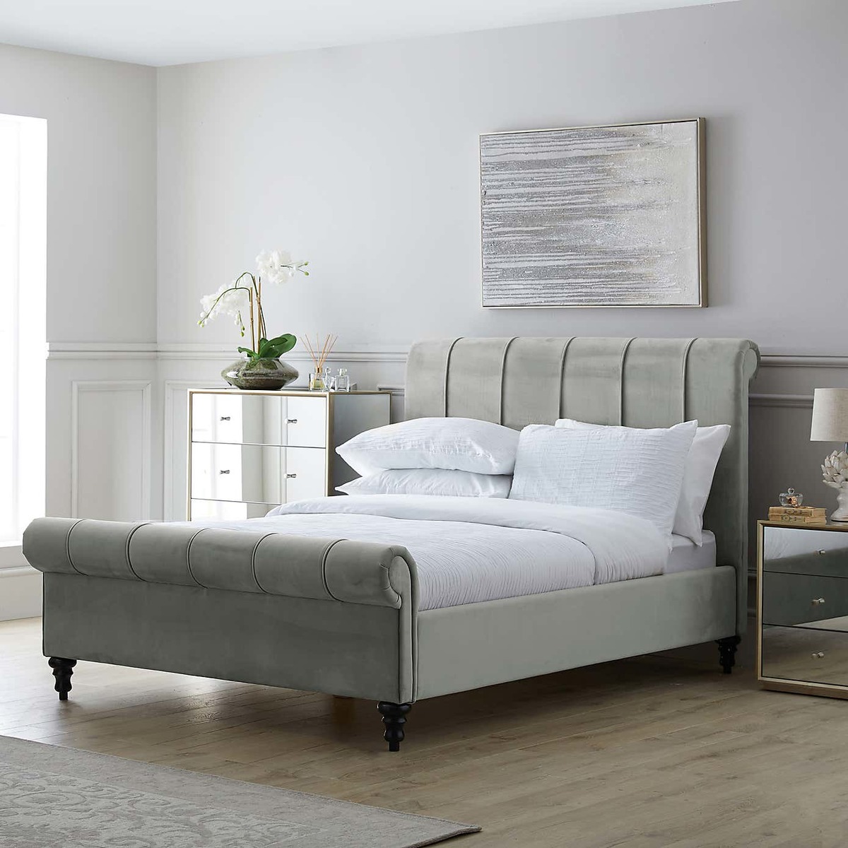 Classic Pleated Bed - Grey Grey – image 4