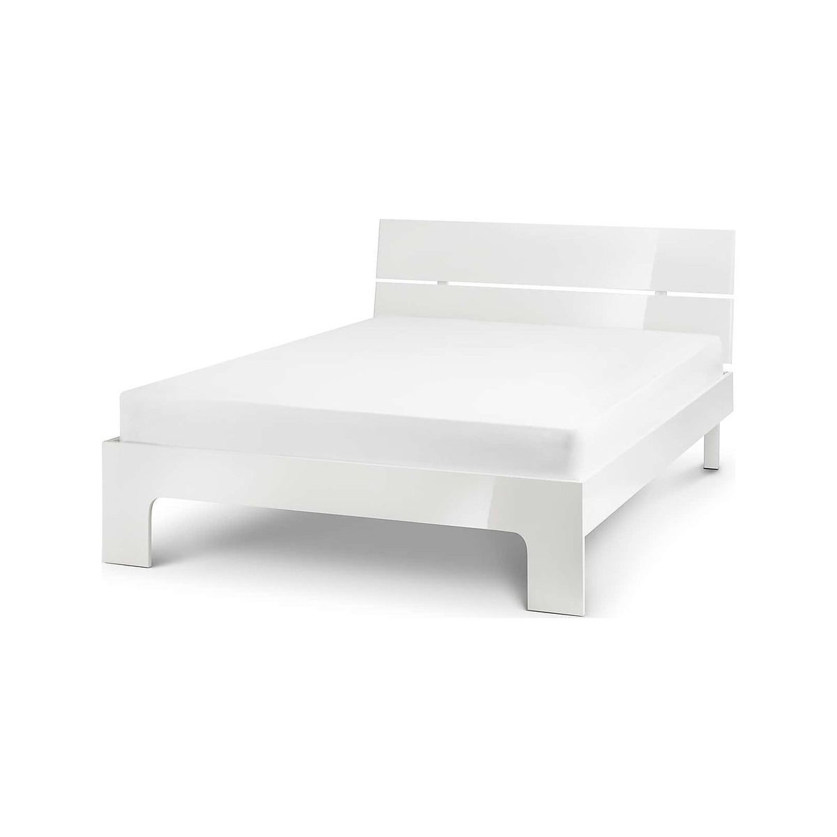 Manhattan High Gloss Bedstead White – image 1