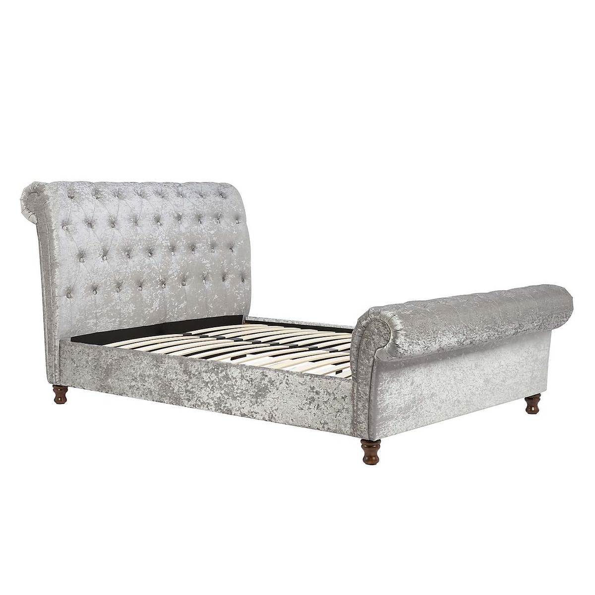 Castello Steel Sleigh Fabric Bed Frame Grey – image 7